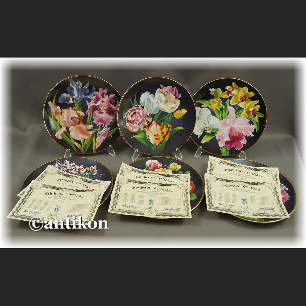 Ekskluzywna porcelana Kwiaty ogrodowe kolekcjonerskie talerze  cała seria z certyfikatem Ekskluzywna porcelana Kwiaty ogrodowe kolekcjonerskie talerze  cała seria z certyfikatem