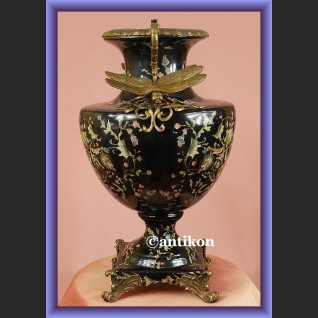 Wielki pałacowy wazon z ważkami malowany