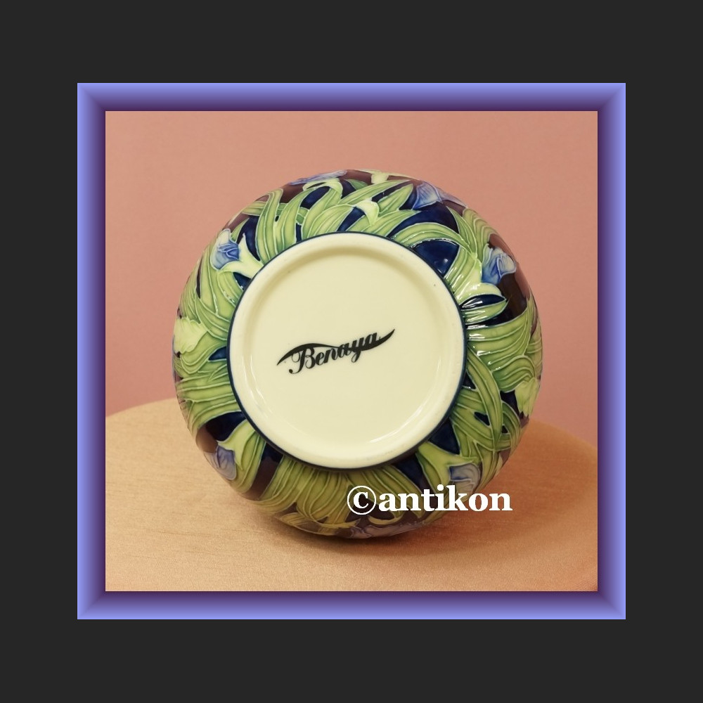 Piękny recznie malowany  wazon z irysami  Piękny recznie malowany  wazon z irysami