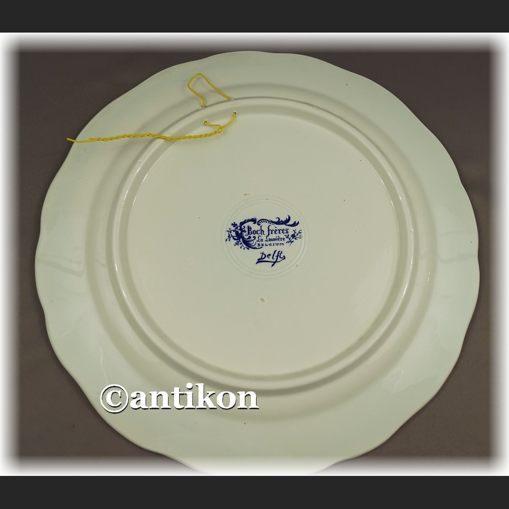 Rybak kobaltowy talerz kolekcjonerski