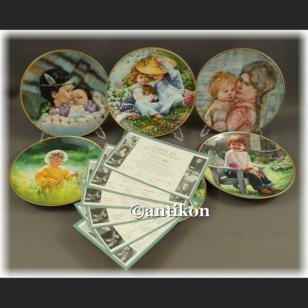 Ekskluzywna porcelana Nasze Dzieci kolekcjonerskie talerze  cała seria z certyfikatem