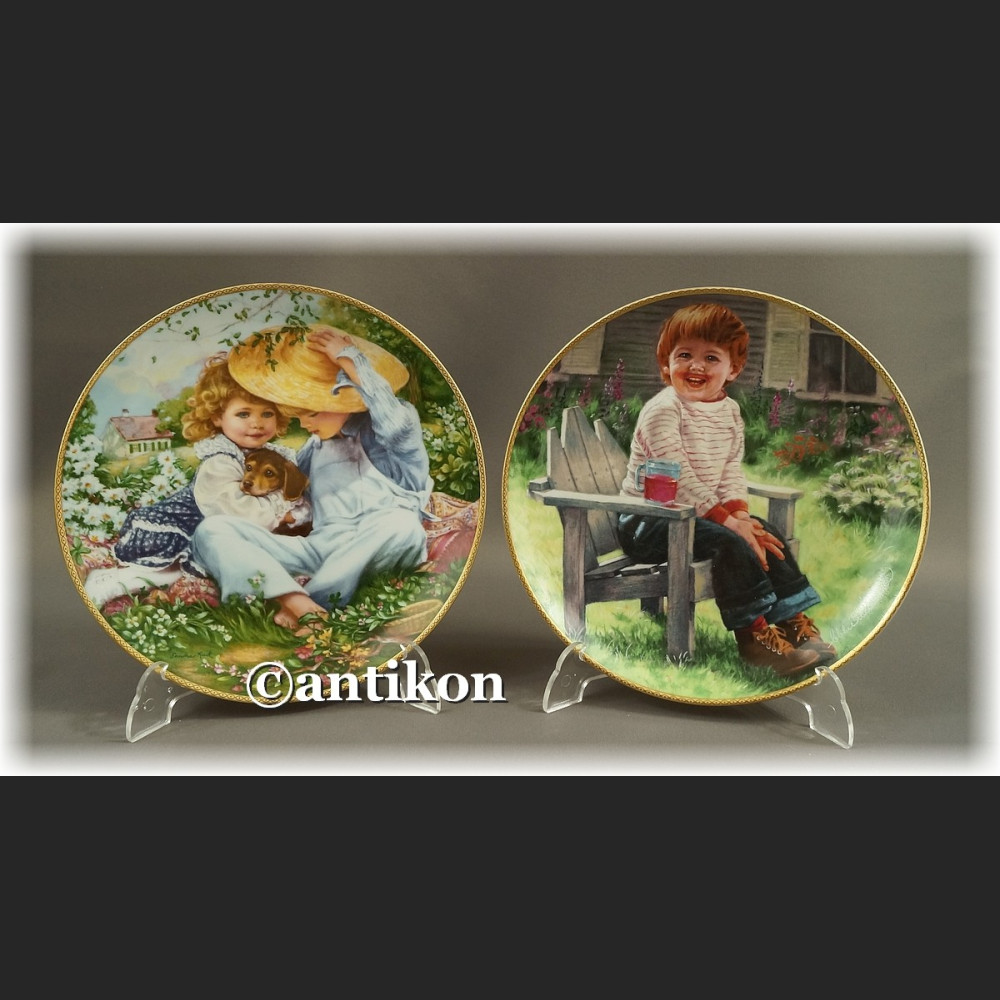 Ekskluzywna porcelana Nasze Dzieci kolekcjonerskie talerze  cała seria z certyfikatem