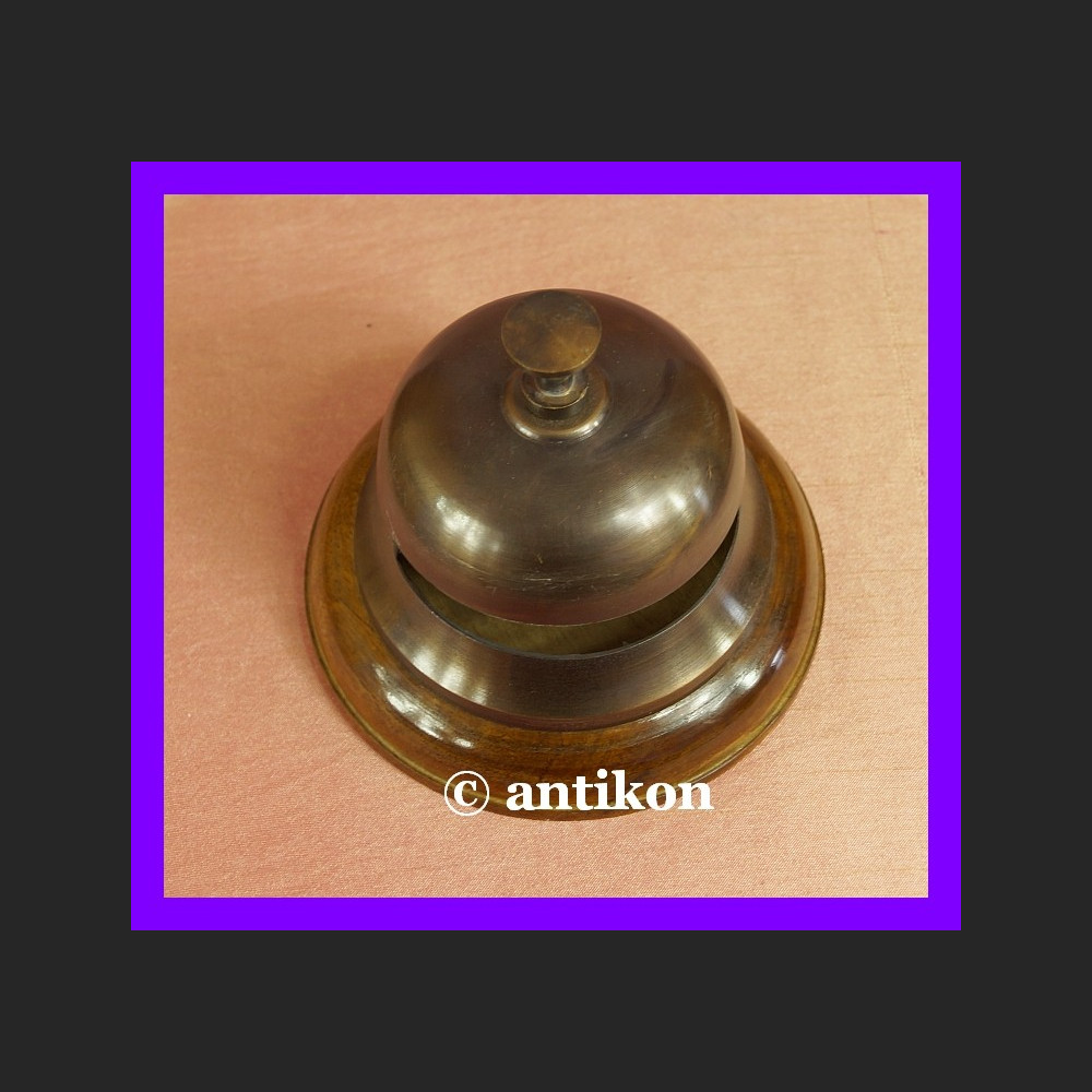 Dzwonek hotelowy do recepcji duży mosiądz antyczny