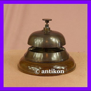 Dzwonek hotelowy do recepcji duży mosiądz antyczny