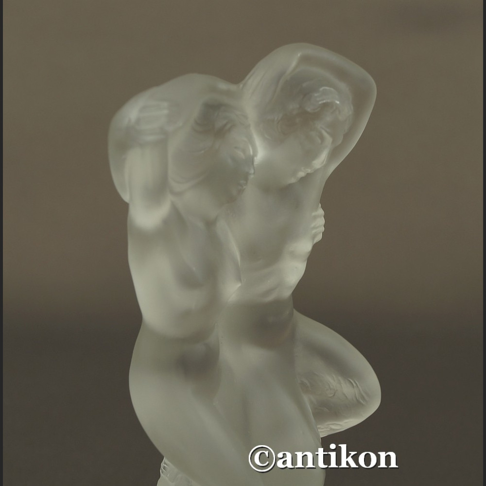 Lalique szkło nimfa i faun piękna figurka 