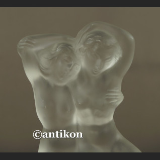 Lalique szkło nimfa i faun piękna figurka 