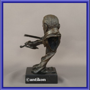 Rzeźba z brązu skrzypek duże popiersie