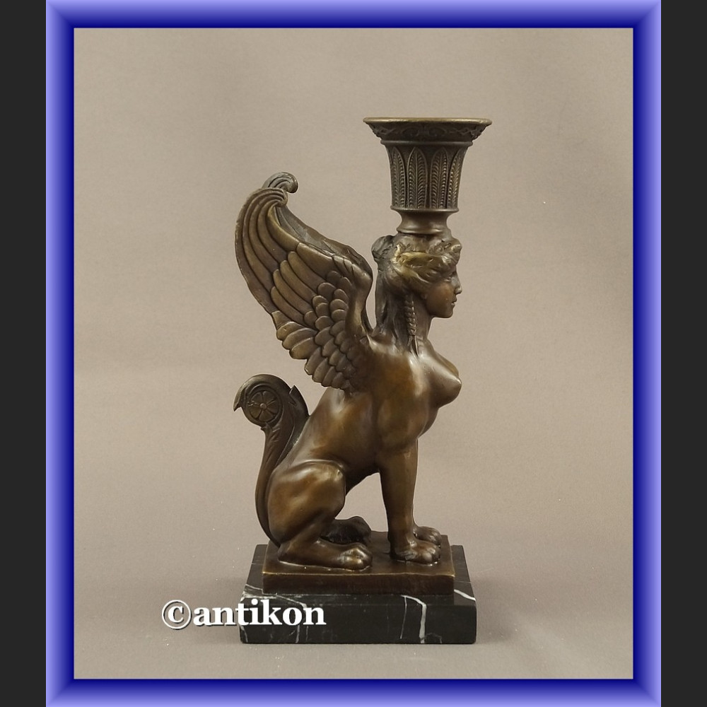 Rzeźba z brązu skrzydlaty sfinks niesamowity