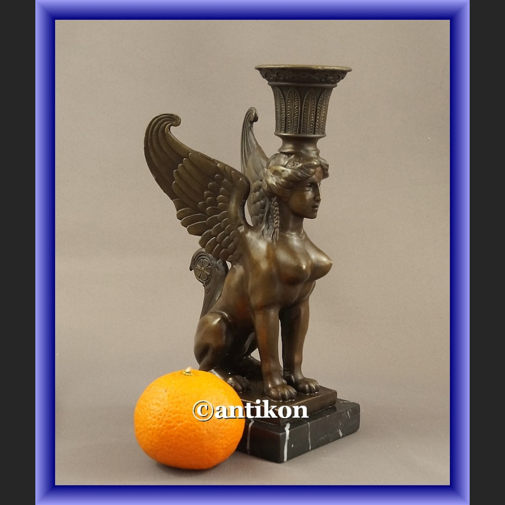 Rzeźba z brązu skrzydlaty sfinks niesamowity