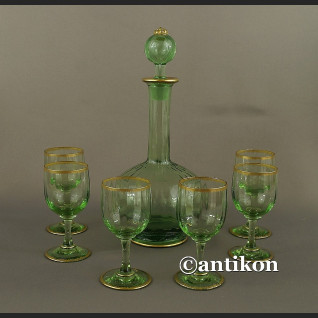 Karafka i kieliszki Daum Nancy francuski kryształowy serwis do likieru 