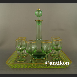 Karafka i kieliszki Daum Nancy francuski kryształowy serwis do likieru 