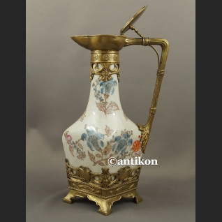 Dzban do wina wody duży wysoki  pałacowa porclana z brązem