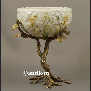 Patera secesyjna porcelana na konarze z brązu Patera secesyjna porcelana na konarze z brązu