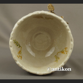 Patera secesyjna porcelana na konarze z brązu Patera secesyjna porcelana na konarze z brązu