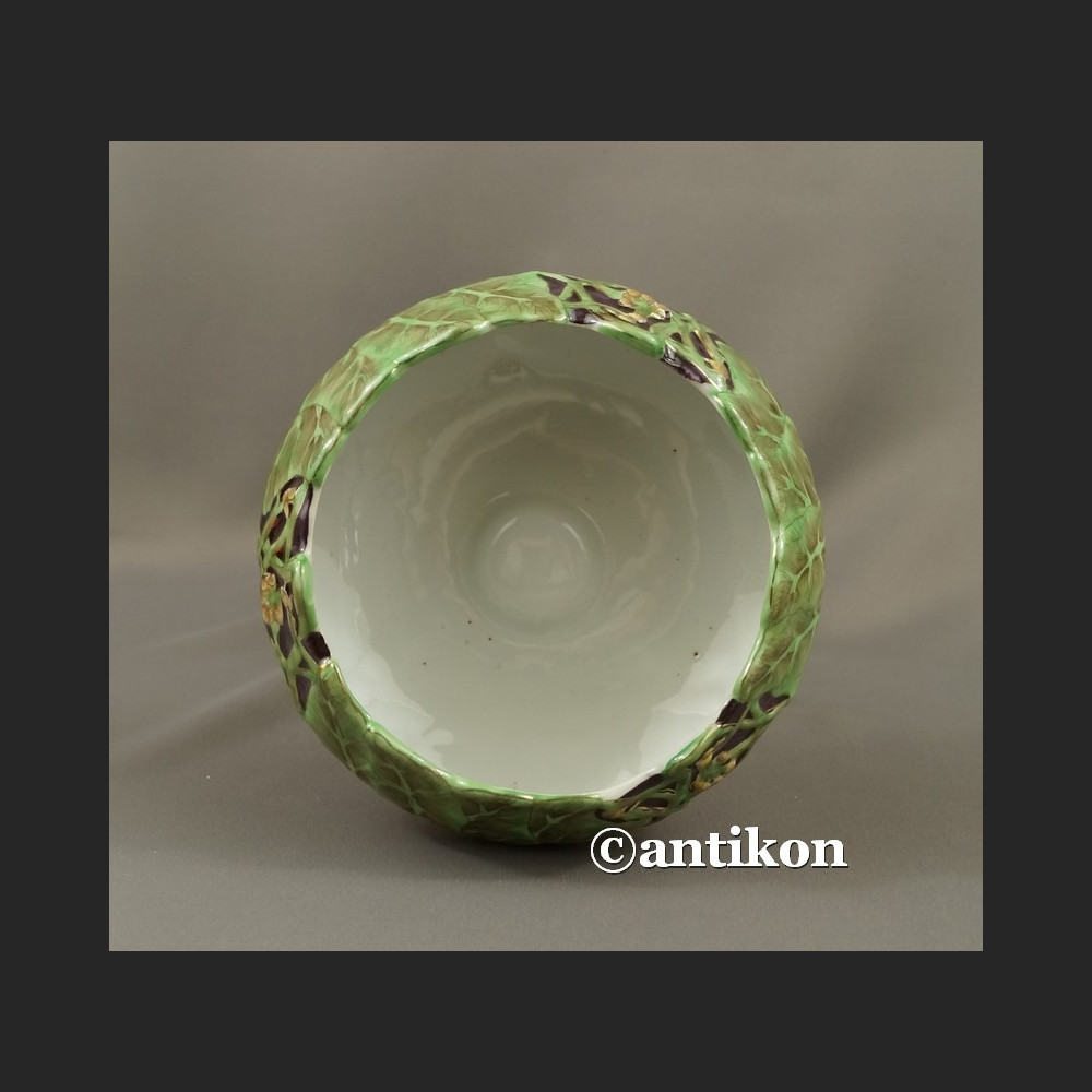 Patera secesyjna figuralna porcelana z brązem Patera secesyjna figuralna porcelana z brązem