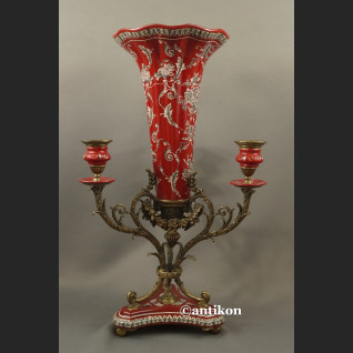 Wazon barokowy ze świecznikami ozdoba środka stołu unikat 