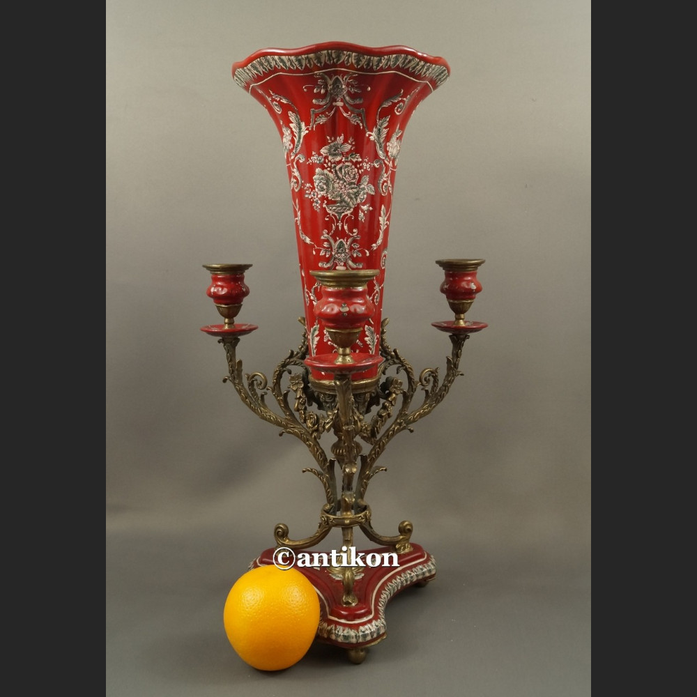 Wazon barokowy ze świecznikami ozdoba środka stołu unikat Wazon barokowy ze świecznikami ozdoba środka stołu unikat