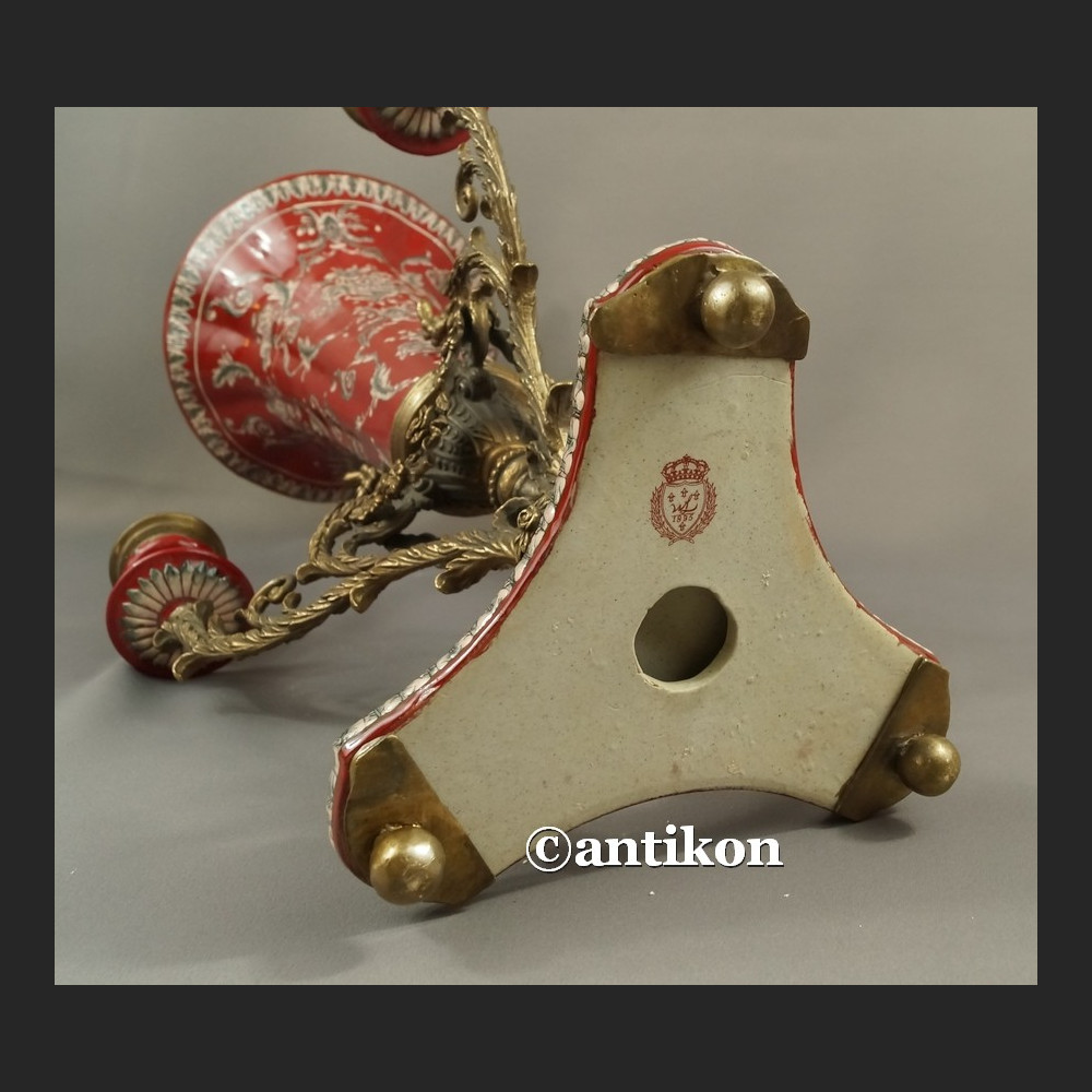 Wazon barokowy ze świecznikami ozdoba środka stołu unikat Wazon barokowy ze świecznikami ozdoba środka stołu unikat