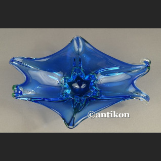 Patera Murano niebiesko zielona misa z językami Patera Murano niebiesko zielona misa z językami