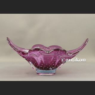 Duża szklana patera z Murano fioletowa misa  Duża szklana patera z Murano fioletowa misa