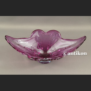 Duża szklana patera z Murano fioletowa misa  Duża szklana patera z Murano fioletowa misa