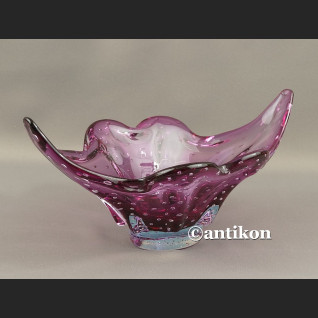 Duża szklana patera z Murano fioletowa misa  Duża szklana patera z Murano fioletowa misa