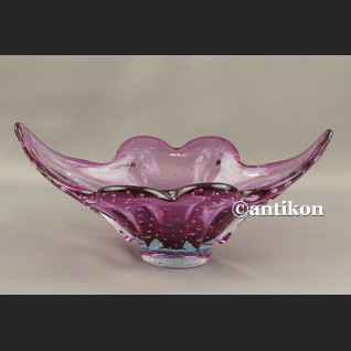 Duża szklana patera z Murano fioletowa misa  Duża szklana patera z Murano fioletowa misa