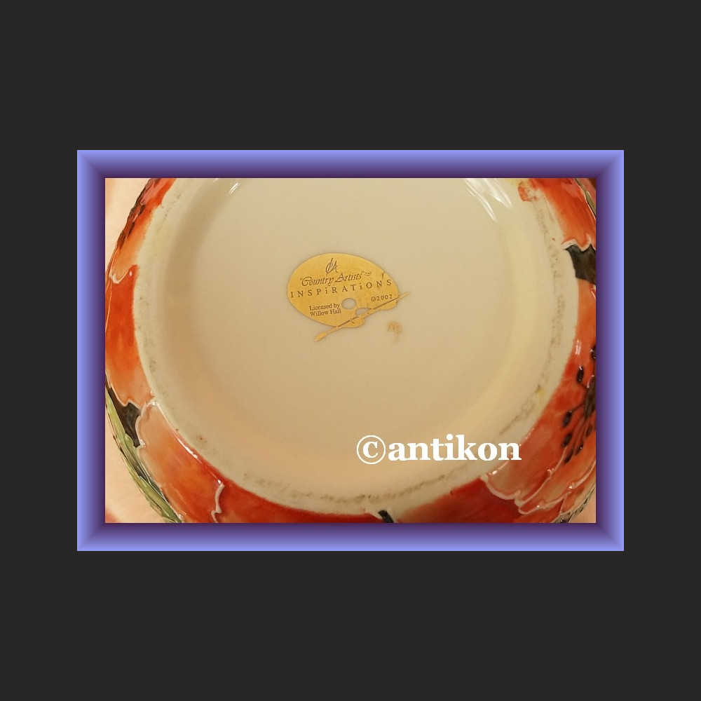 Wazon z porcelany ręcznie malowany kwiaty maki Wazon z porcelany ręcznie malowany kwiaty maki