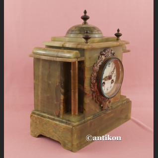 Zegar kominkowy stary z onyksu zielony marmur Zegar kominkowy stary z onyksu zielony marmur