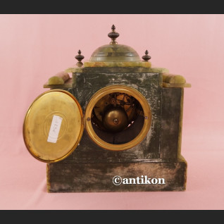 Zegar kominkowy stary z onyksu zielony marmur Zegar kominkowy stary z onyksu zielony marmur