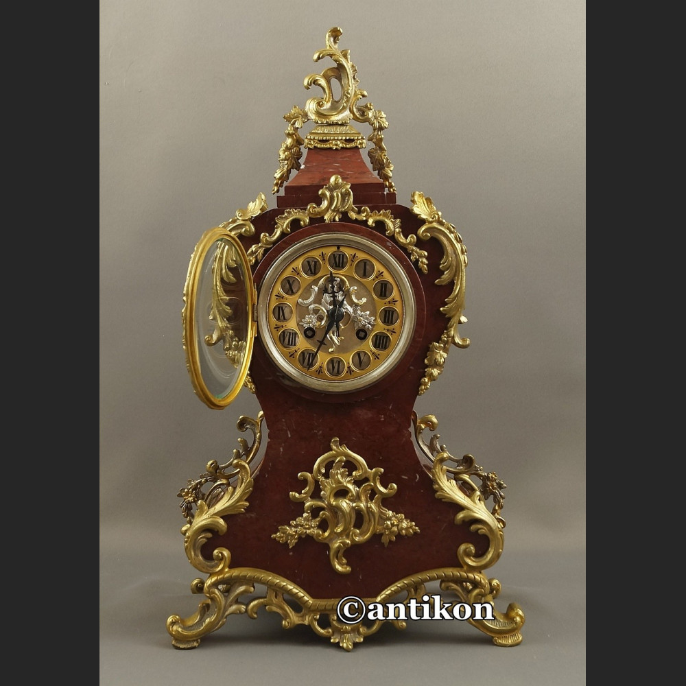 Stary zegar kominkowy w stylu Boulle 