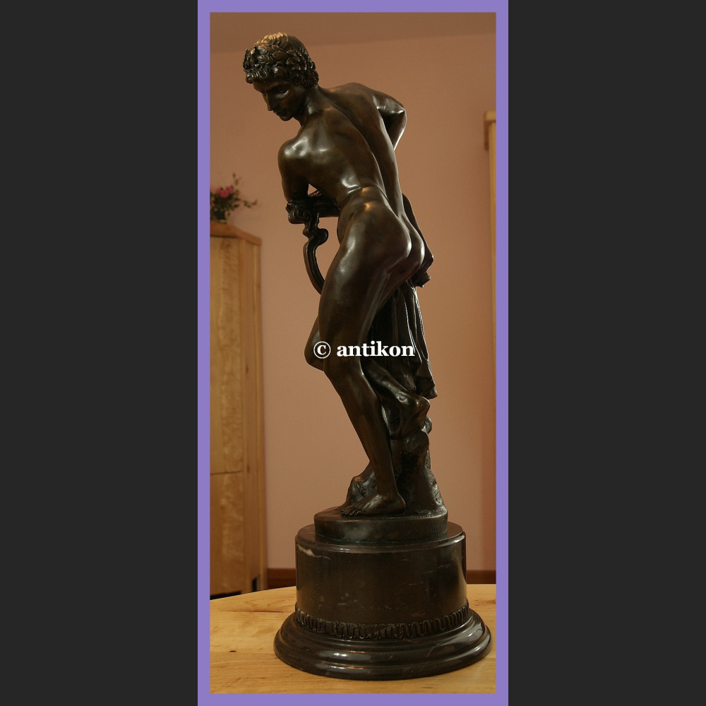 SALONOWA RZEŹBA WSPANIAŁY APOLLO OGROMNY BRĄZ