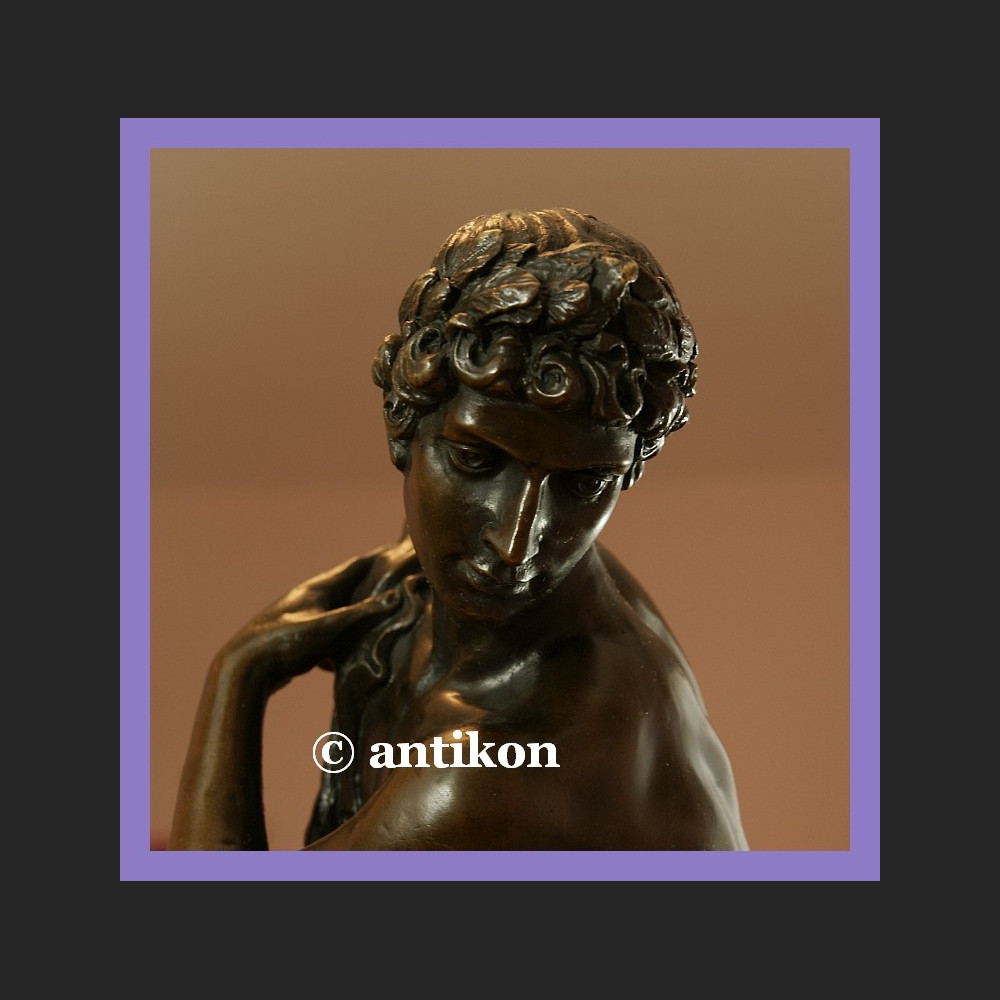 SALONOWA RZEŹBA WSPANIAŁY APOLLO OGROMNY BRĄZ