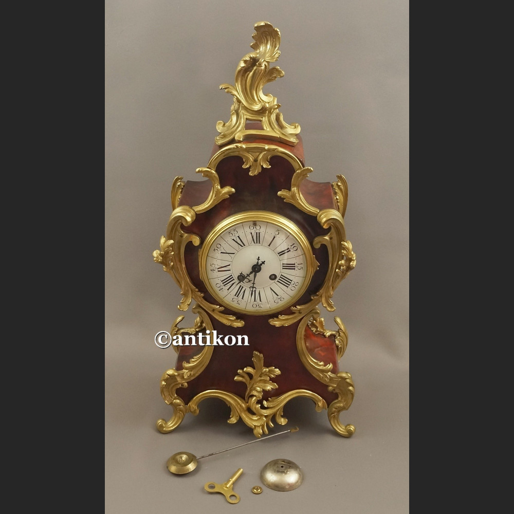 Zegar stary kominkowy Boulle Francja 1878 r. obiekt  muzealny