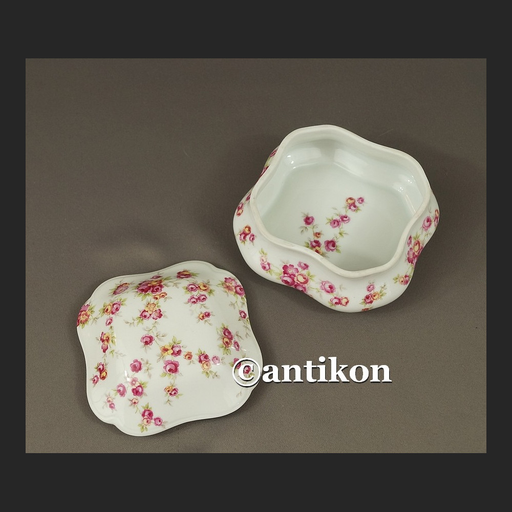 Limoges szkatułka z różami francuskie puzderko Limoges szkatułka z różami francuskie puzderko