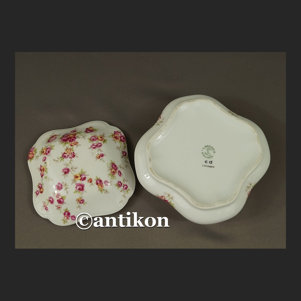 Limoges szkatułka z różami francuskie puzderko Limoges szkatułka z różami francuskie puzderko