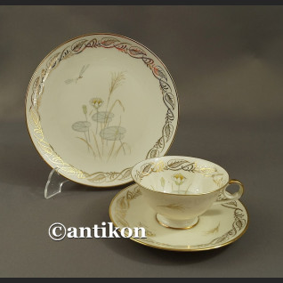 Filiżanka kolekcjonerska bawarska porcelana Nenufary trio