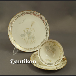 Filiżanka kolekcjonerska bawarska porcelana Nenufary trio
