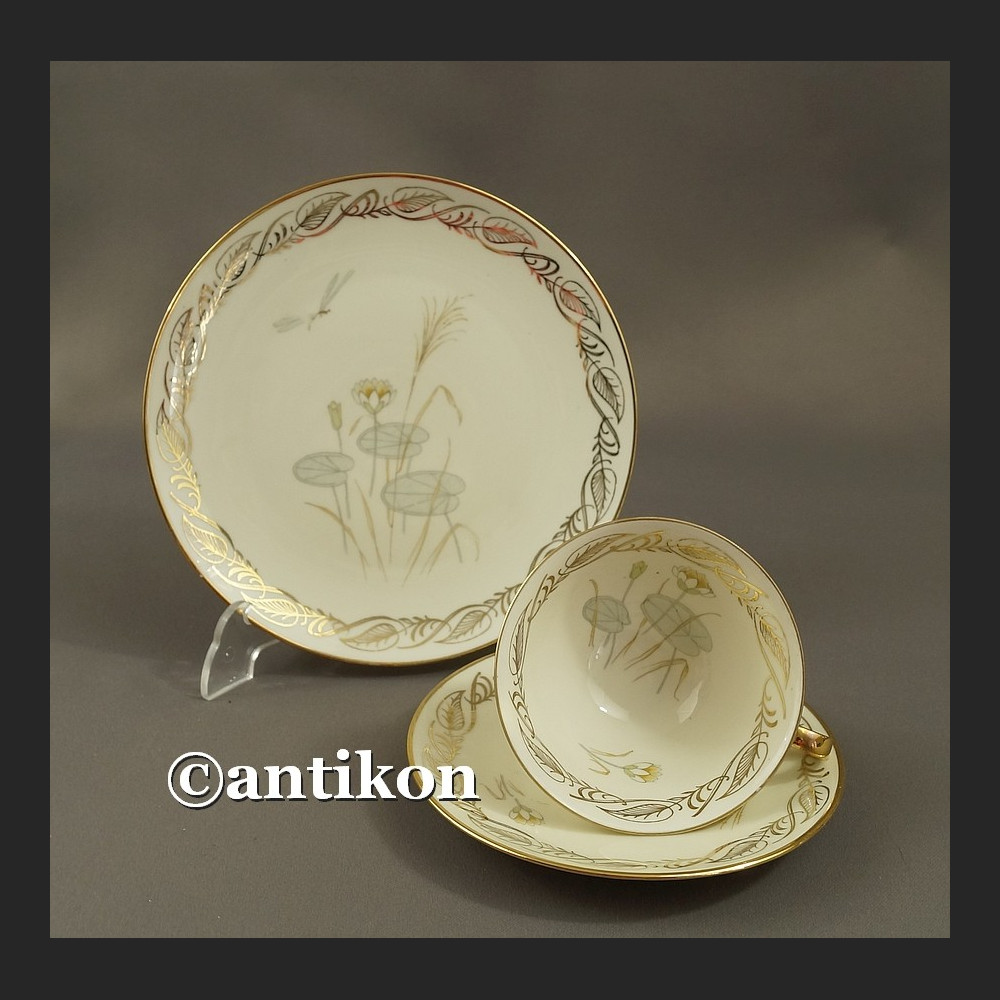 Filiżanka kolekcjonerska bawarska porcelana Nenufary trio