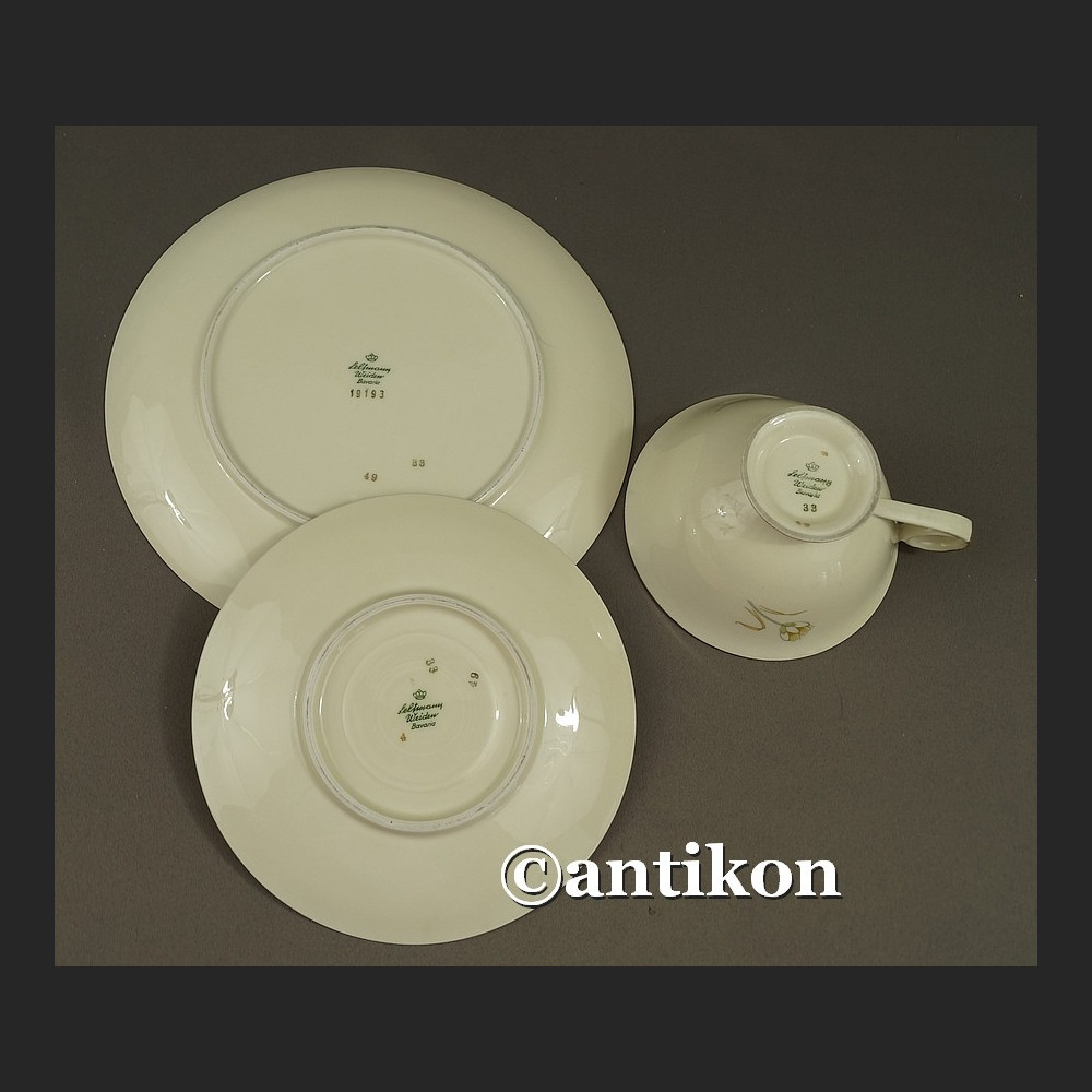 Filiżanka kolekcjonerska bawarska porcelana Nenufary trio