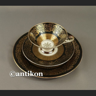 Filiżanka kolekcjonerska bawarska porcelana vintage czarne trio Filiżanka kolekcjonerska bawarska porcelana vintage czarne trio