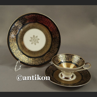 Filiżanka kolekcjonerska bawarska porcelana vintage czarne trio