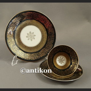 Filiżanka kolekcjonerska bawarska porcelana vintage czarne trio Filiżanka kolekcjonerska bawarska porcelana vintage czarne trio