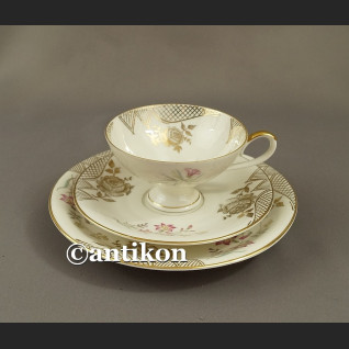 Filiżanka kolekcjonerska stara bawarska porcelana trio złote róże Filiżanka kolekcjonerska stara bawarska porcelana trio złote róże