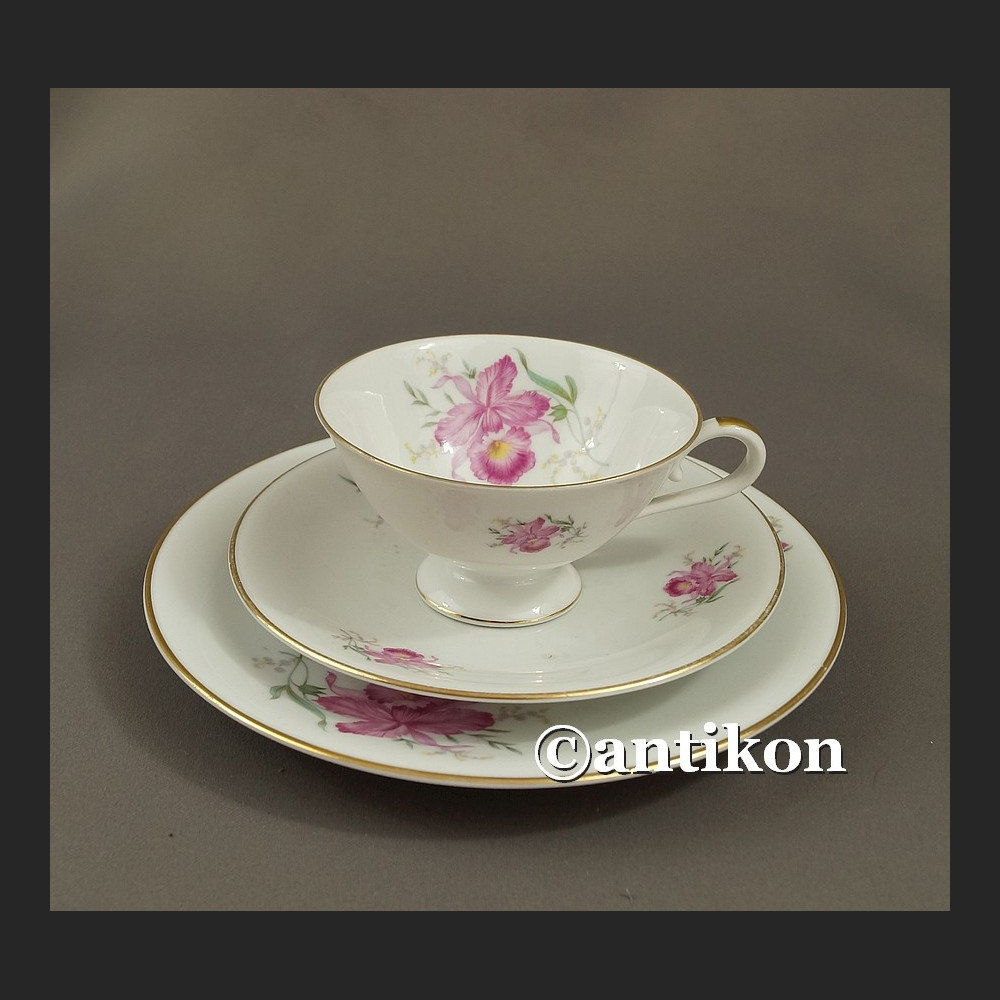 Filiżanka kolekcjonerska stara bawarska porcelana zestaw śniadaniowy  kwiatowe trio  Filiżanka kolekcjonerska stara bawarska porcelana zestaw śniadaniowy  kwiatowe trio