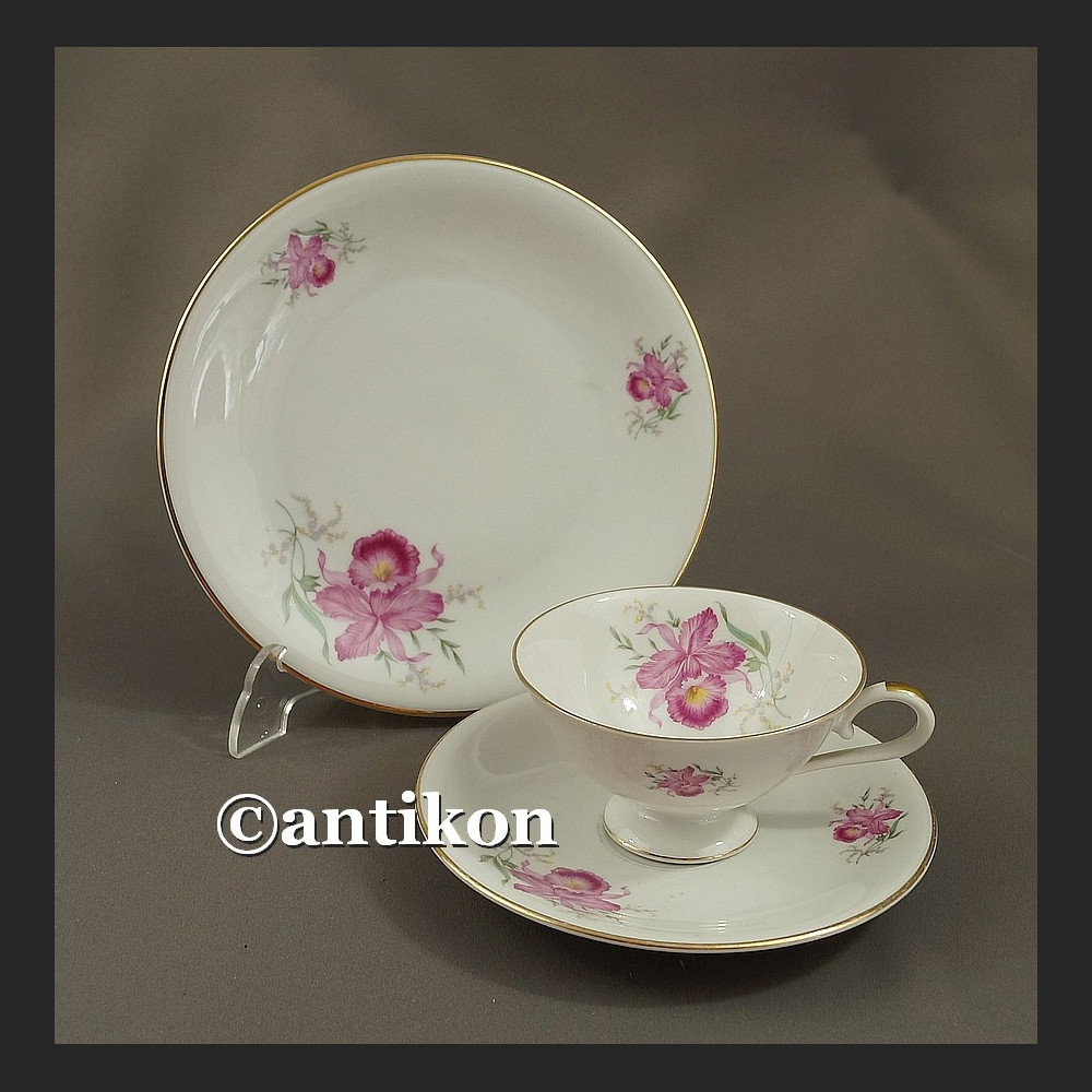 Filiżanka kolekcjonerska stara bawarska porcelana zestaw śniadaniowy  kwiatowe trio  Filiżanka kolekcjonerska stara bawarska porcelana zestaw śniadaniowy  kwiatowe trio