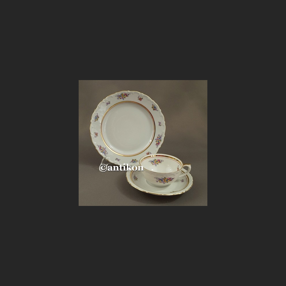 Filiżanka kolekcjonerska stara porcelana zestaw śniadaniowy trio z kwiatkami Filiżanka kolekcjonerska stara porcelana zestaw śniadaniowy trio z kwiatkami