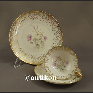 Filiżanka kolekcjonerska stara porcelana różana  śniadaniówka  trio 
