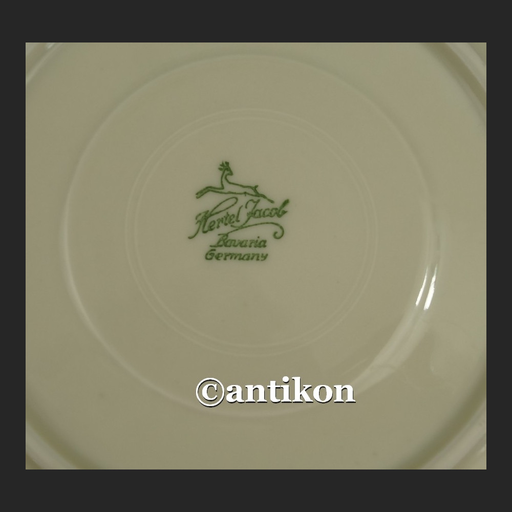 Piękny zestaw śniadaniowy porcelanowe trio Hertel Jacob