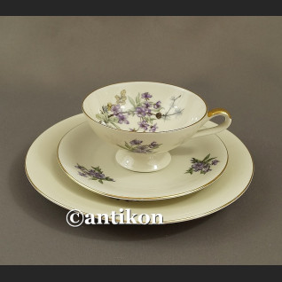 Piękny zestaw śniadaniowy porcelanowe trio Hertel Jacob